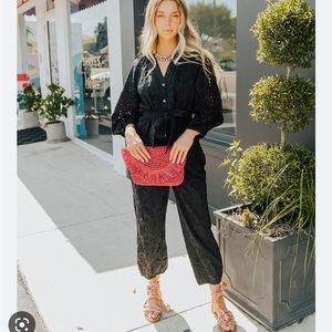 CLEOBELLA Penelope Eyelet One Piece Jumpsuit. Size S